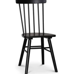 Omni matgrupp, runt matbord Ø130 cm inkl 4 st Orust svarta pinnstolar - Svartbetsad ek + 4.00 x Stolsdyna