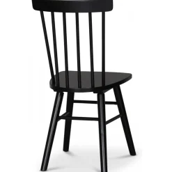 Omni matgrupp, runt matbord Ø130 cm inkl 4 st Orust svarta pinnstolar - Svartbetsad ek