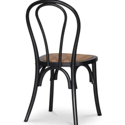 Omni matgrupp, runt matbord Ø130 cm inkl 4 st Tony svarta stolar - Svartbetsad ek + 4.00 x Stolsdyna