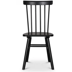 Omni matgrupp, runt matbord Ø130 cm inkl 4 st Orust svarta pinnstolar - Rökfärgad ek + 4.00 x Stolsdyna