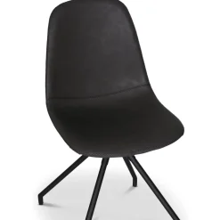 Omni matgrupp, runt matbord Ø130 cm inkl 4 st Bridge snurrbara svarta stolar - Svartbetsad ek