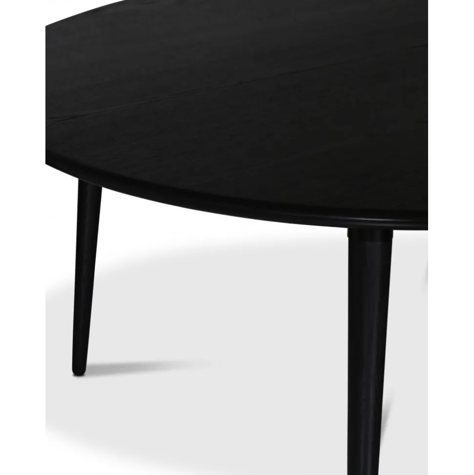 Omni runt matbord svartbetsad ek Ø150 cm + Textilrengöring för möbler