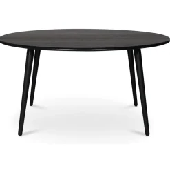 Omni runt matbord svartbetsad ek Ø150 cm + Möbeltassar