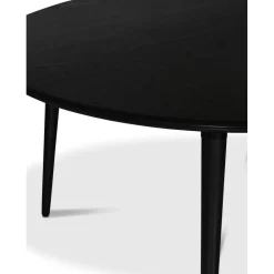 Omni runt matbord svartbetsad ek Ø150 cm + Möbeltassar