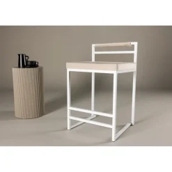 Opelika barstol - Beige/vit