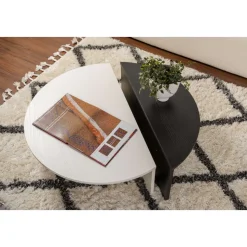 Orion soffbord 90/85 x 60/30 cm - Vit/svart