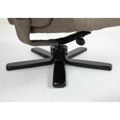 Oslo reclinerfåtölj med pall i mörkbeige tyg