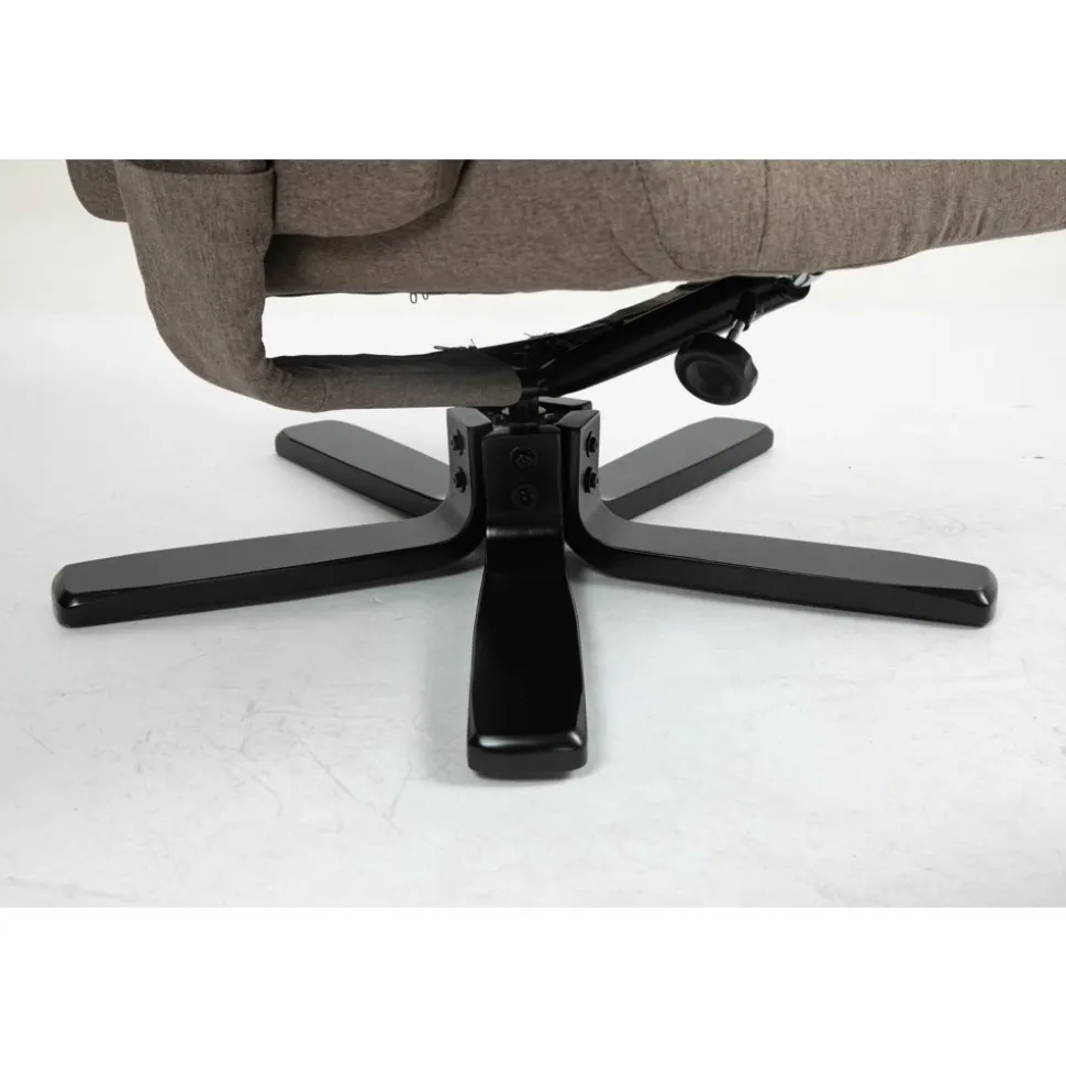 Oslo reclinerfåtölj med pall i mörkbeige tyg