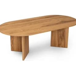 Oval soffbord 120 x 60 cm - Brun