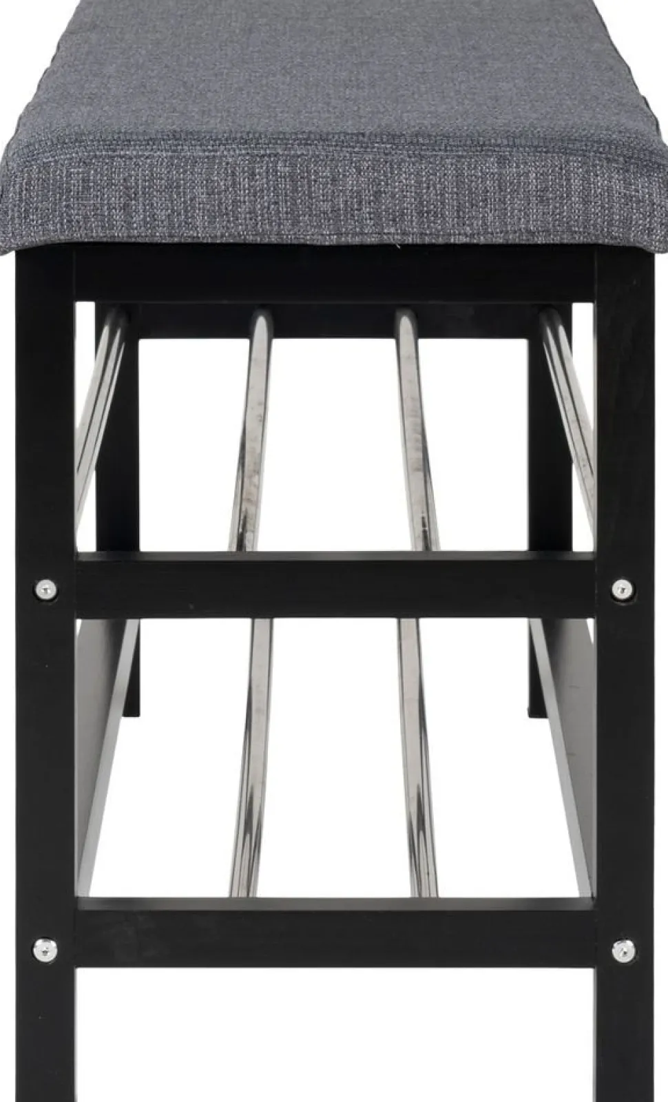 Padova bänk med hyllplan - Grå/svart