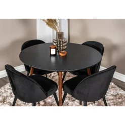 Paradis matbord 100 cm - Svart/valnöt