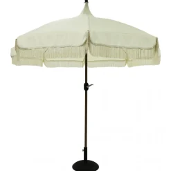 Parasoll med fransar 270 cm beige - Cirkus