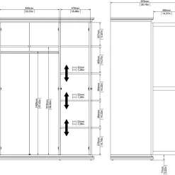 Paris garderob med 3 dörrar - Vit