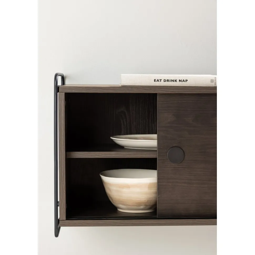 Paris väggskåp 48 x 122 cm - Svart/Mocca