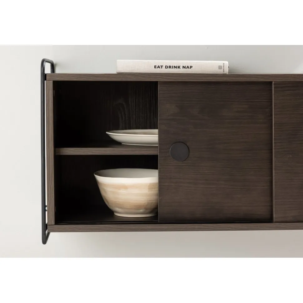 Paris väggskåp 48 x 122 cm - Svart/Mocca