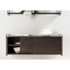 Paris väggskåp 48 x 122 cm - Svart/Mocca