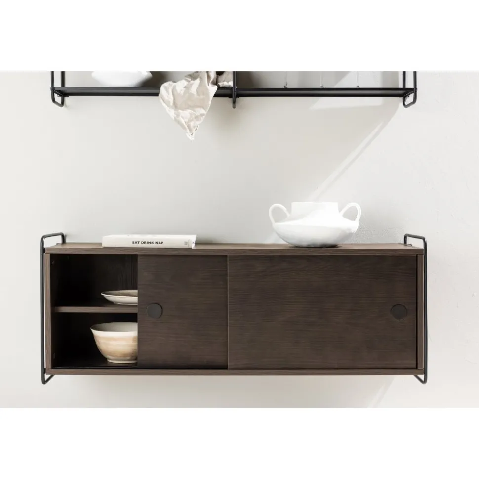 Paris väggskåp 48 x 122 cm - Svart/Mocca