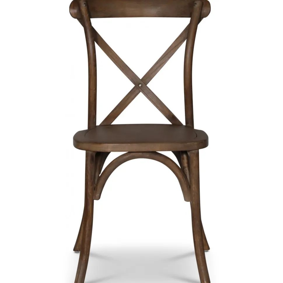 Paris vintage stol med kryss i valnöt + Fläckborttagare för möbler