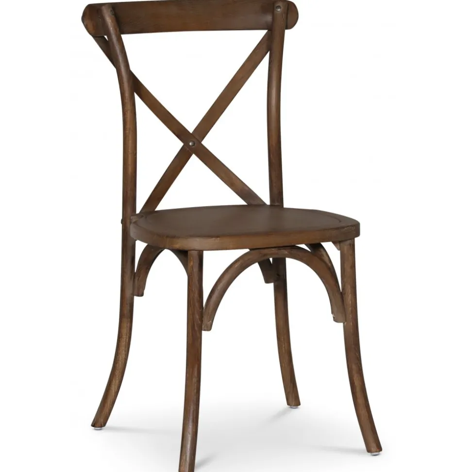 Paris vintage stol med kryss i valnöt + Möbeltassar