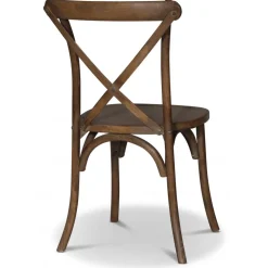 Paris vintage stol med kryss i valnöt + Möbeltassar