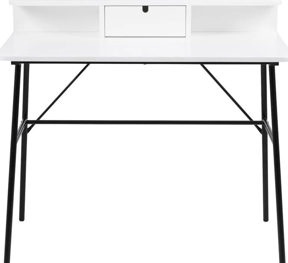Pascal skrivbord 100x55 cm - Vit/svart + Möbeltassar