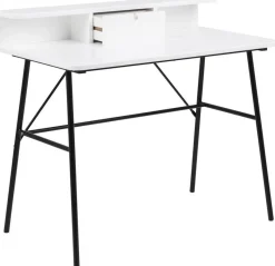 Pascal skrivbord 100x55 cm - Vit/svart + Möbeltassar