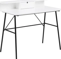 Pascal skrivbord 100x55 cm - Vit/svart
