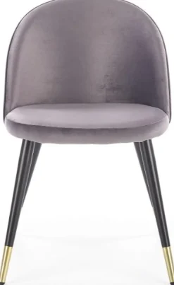 Paulina matstol - Grå (sammet) / Mässing