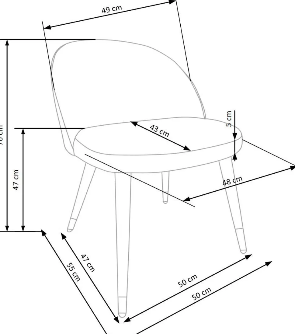 Paulina matstol - Grå (sammet) / Mässing