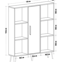 Peoria bokhylla - Ek/antracit