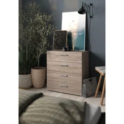 Pepe bred byrå med 4 lådor - Tryffel