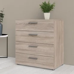 Pepe bred byrå med 4 lådor - Tryffel