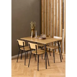 Peru matstol - Ek/matt svart