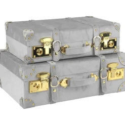 Petit vintage koffert set 2 st - Grå (Sammet)