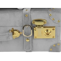 Petit vintage koffert set 2 st - Grå (Sammet) + Möbeltassar