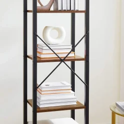 Petter bokhylla 40 x 187,5 cm - Brun/svart