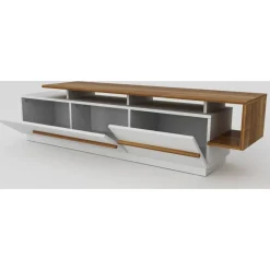 Pia TV-bänk - Valnöt/vit