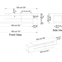Pia TV-bänk - Valnöt/vit