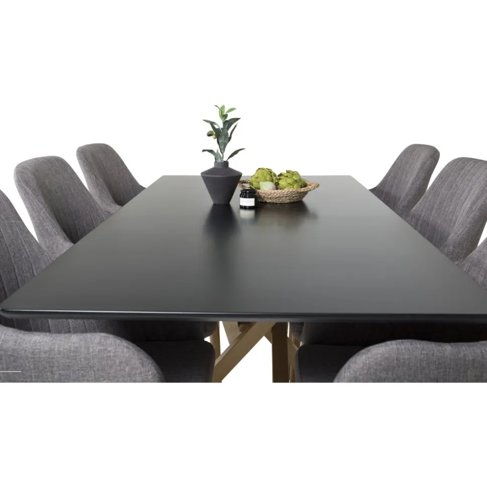 Piazza matbord 180 x 90 cm - Svart/ek-look