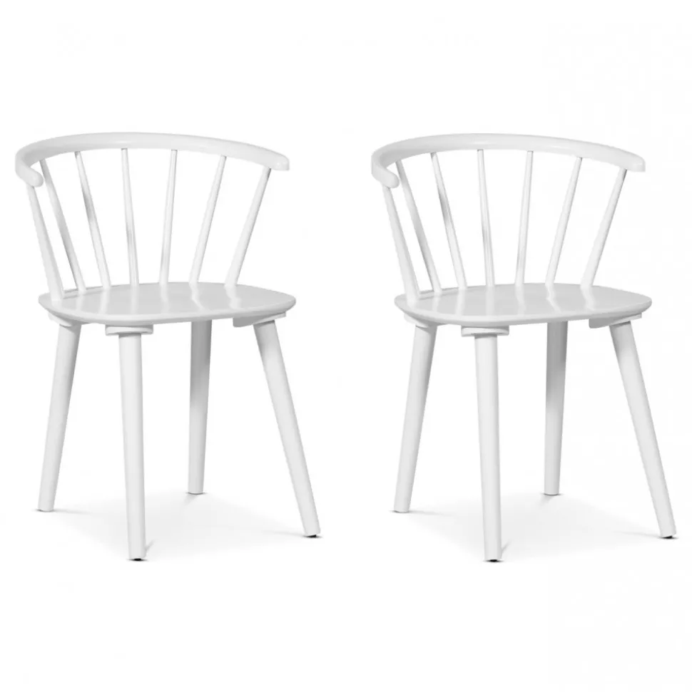 Pinnstol vit karmstol - Dalsland + Möbeltassar