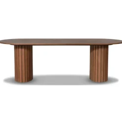 PiPi matgrupp ovalt matbord 240 cm valnöt + 6 st Brandon matstolar - Valnöt + 4.00 x Möbeltassar