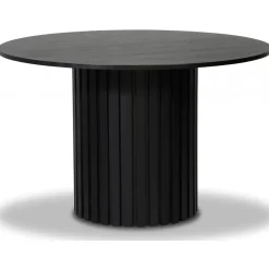 PiPi matgrupp, runt matbord Ø120 cm inkl 4 st Böjträ Stol No18 - Svartbetsat trä