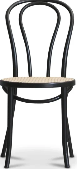 PiPi matgrupp, runt matbord Ø120 cm inkl 4 st Böjträ Stol No18 - Svartbetsat trä