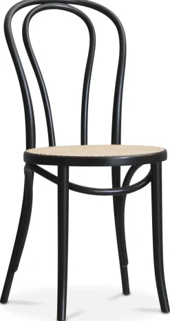 PiPi matgrupp, runt matbord Ø120 cm inkl 4 st Böjträ Stol No18 - Svartbetsat trä + 4.00 x Stolsdyna