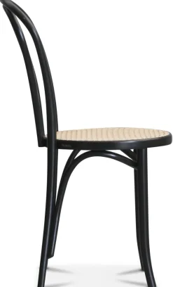 PiPi matgrupp, runt matbord Ø120 cm inkl 4 st Böjträ Stol No18 - Svartbetsat trä + 4.00 x Stolsdyna