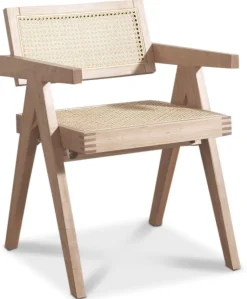 PiPi matgrupp, runt matbord Ø150 cm inkl 4 st Sara karmstolar - Whitewash + 4.00 x Stolsdyna