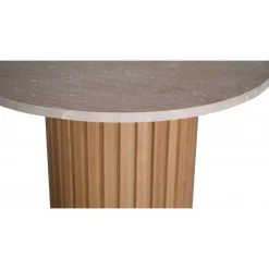 PiPi runt matbord Ø105 cm - Oljad ek / Travertin sten