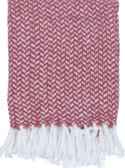 Pläd Siri 130x170 cm - Mörkrosa/vit