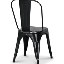 Plåtstol Industry Ingo i plåt - Borstad Svart / Silver