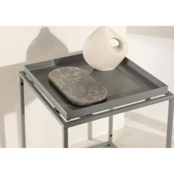 Porto sidobord 45 x 45 cm - Mörkgrå